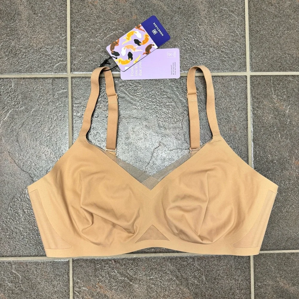 NEW Honeylove CrossOver Bra Sand Tan Large L NWT